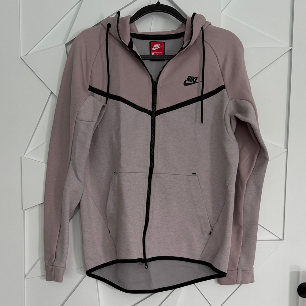 Nike Mauve Zip-Up Hoodie with Black Trim